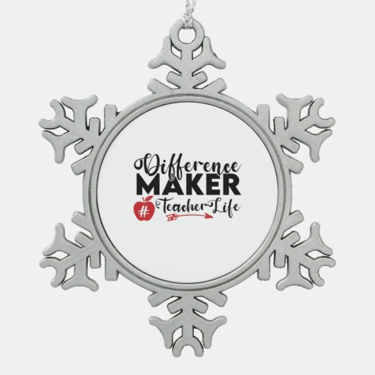 Ornement Flocon De Neige Professeur Art Différence Maker Vie de l'enseignan (Devant)