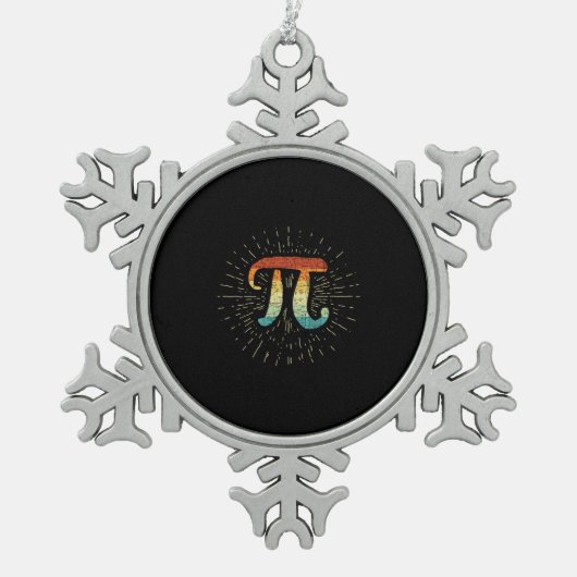 Ornement Flocon De Neige Professeur de mathématiques Cute Pi (Devant)