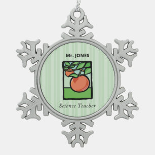 Ornement Flocon De Neige Professeur de science Merci, Pomme