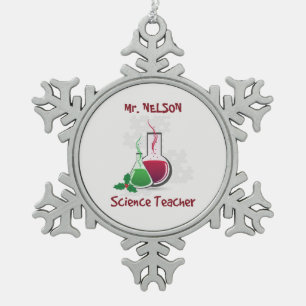 Ornement Flocon De Neige Professeur de sciences, expériences Joyeux Noël