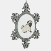 Ornement Flocon De Neige Pug puppy (Gauche)