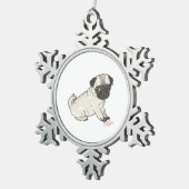 Ornement Flocon De Neige Pug puppy (Vue impression)