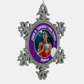 Ornement Flocon De Neige Purple Volleyball Player Photo High School (Gauche)