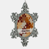 Ornement Flocon De Neige Puzzle denteux en bois (Gauche)