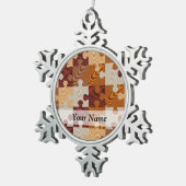 Ornement Flocon De Neige Puzzle denteux en bois (Vue impression)