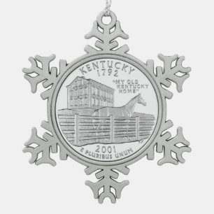 Ornement Flocon De Neige Quart de dollar du Kentucky