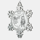 Ornement Flocon De Neige Quartier d'État de l'Ohio (Vue impression)