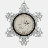 Ornement Flocon De Neige Quartier d'état du Texas (Devant)