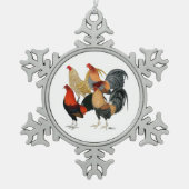 Ornement Flocon De Neige Quatre gamecocks (Devant)