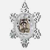 Ornement Flocon De Neige Raccoon Dated Blowers, Aimer les animaux (Vue impression)