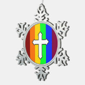 Ornement Flocon De Neige Rainbow Cross ROY G BIV (Vue impression)