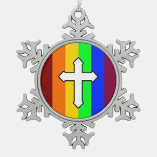 Ornement Flocon De Neige Rainbow Cross ROY G BIV