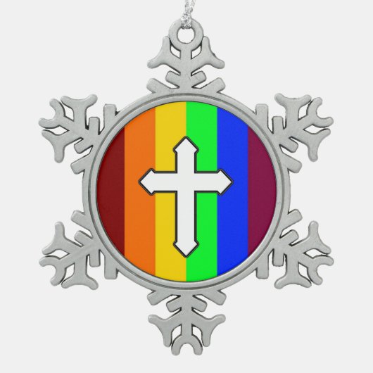 Ornement Flocon De Neige Rainbow Cross ROY G BIV (Devant)