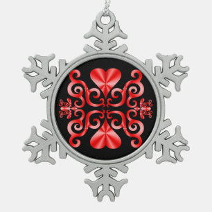Ornement Flocon De Neige Rainbow Heart et Lily