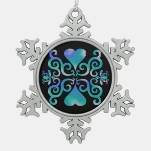 Ornement Flocon De Neige Rainbow Heart et Lily