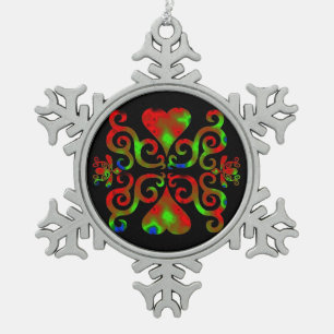 Ornement Flocon De Neige Rainbow Heart et Lily