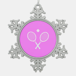 Ornement Flocon De Neige Raquettes de tennis et fête du bal rose