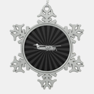 Ornement Flocon De Neige Rayon de soleil classique de silhouette de Cessna