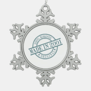 Ornement Flocon De Neige Réalisé en 2001 Logo du timbre en caoutchouc pou
