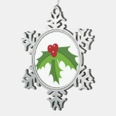 Ornement Flocon De Neige Red Berry Holly (Vue impression)