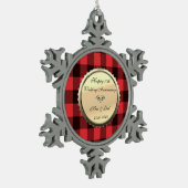 Ornement Flocon De Neige Red Buffalo Plaid, 10e anniversaire de Mariage du (Gauche)
