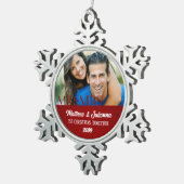 Ornement Flocon De Neige Red Damask 1er Christmas Together Photo (Vue impression)