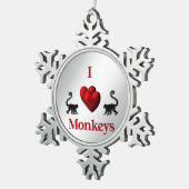 Ornement Flocon De Neige Red Heart Monkeys (Vue impression)