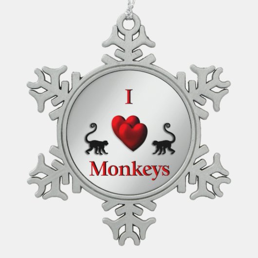 Ornement Flocon De Neige Red Heart Monkeys (Devant)