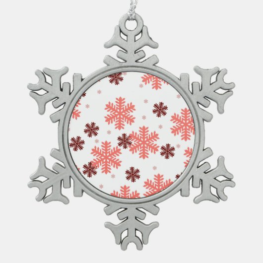 Ornement Flocon De Neige Red snow flakes Christmas pattern snow pattern des (Devant)