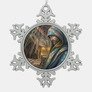 Ornement Flocon De Neige Reflet Fidèle Prière Sacerdotale Sous La Lumière