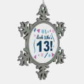 Ornement Flocon De Neige Regardez qui a 13 ans (Gauche)