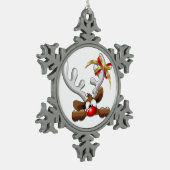 Ornement Flocon De Neige Reindeer Puzzled drôle Caractère de Noël (Gauche)