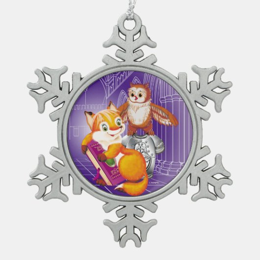 Ornement Flocon De Neige renard et hibou (Devant)