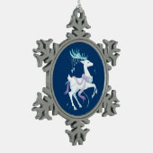 Ornement Flocon De Neige Renne de Noël blanc (Gauche)