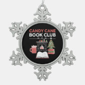 Ornement Flocon De Neige Réserver Sucre de canne de Noël Book Club Bookish (Devant)