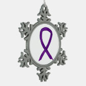 Ornement Flocon De Neige Ribbon Charme de violet de sensibilisation Ornemen (Gauche)