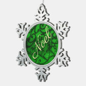 Ornement Flocon De Neige Rinceaux Verts (Vue impression)