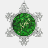 Ornement Flocon De Neige Rinceaux Verts (Devant)