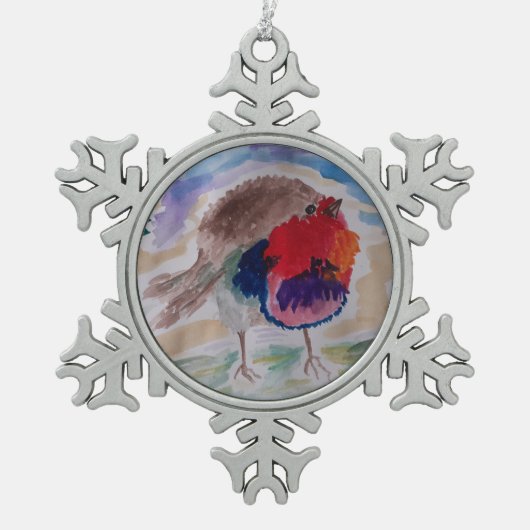 Ornement Flocon De Neige Robin de Noël (Devant)