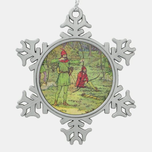 Ornement Flocon De Neige Robin des Bois dans la forêt (Devant)
