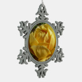 Ornement Flocon De Neige Rose anglaise jaune (Gauche)