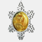 Ornement Flocon De Neige Rose anglaise jaune (Vue impression)