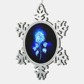 Ornement Flocon De Neige Rose bleu brûlant (Vue impression)