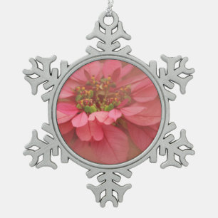 Ornement Flocon De Neige Rose Blush Poinsettias Art numérique