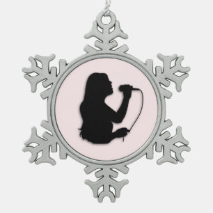 Ornement Flocon De Neige Rose de chanteuse