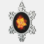 Ornement Flocon De Neige Rose de feu en fleurs (Vue impression)