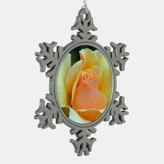 Ornement Flocon De Neige rose jaune simple (Gauche)