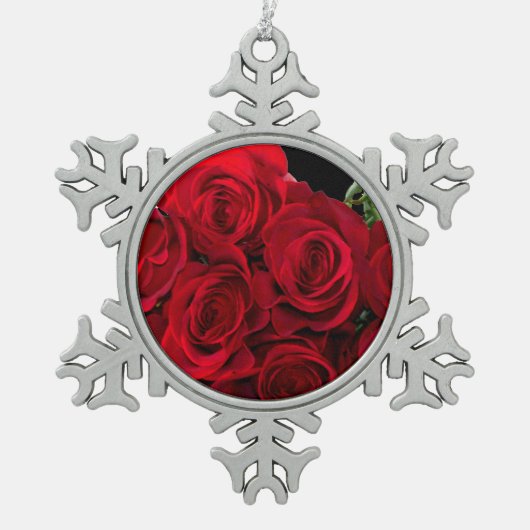 Ornement Flocon De Neige Rose rouge (Devant)