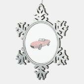 Ornement Flocon De Neige Rouge classique 1972 Jaguar XKE - Top (Vue impression)