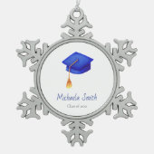 Ornement Flocon De Neige Royal Blue Cap Graduation Christmas (Devant)